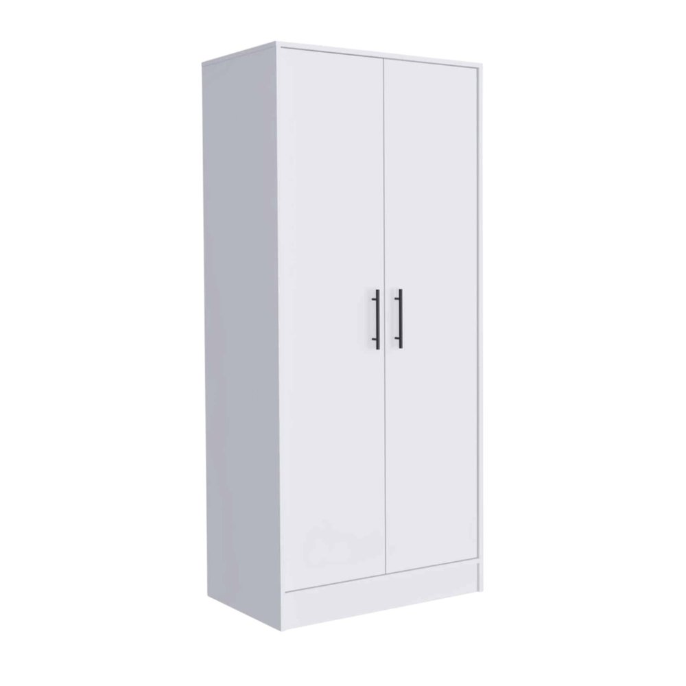 71" White Wood Two Door Single Drawer Combo Dresser HomeRoots