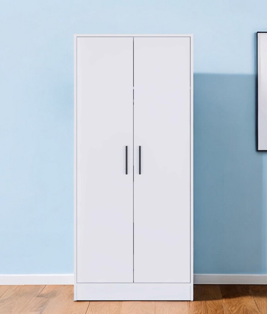 71" White Wood Two Door Single Drawer Combo Dresser HomeRoots