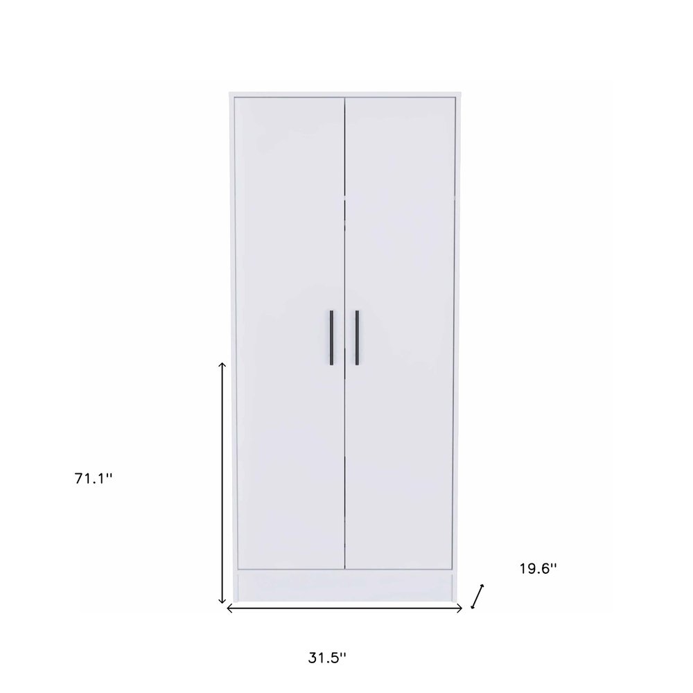 71" White Wood Two Door Single Drawer Combo Dresser HomeRoots