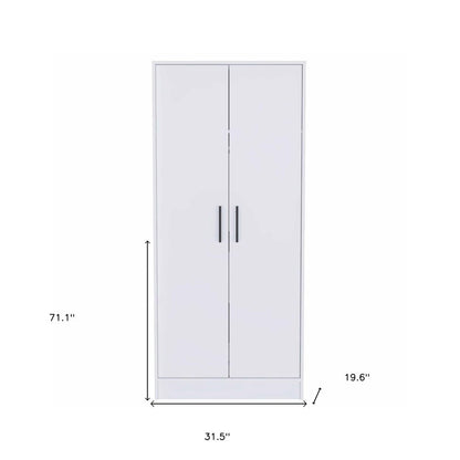 71" White Wood Two Door Single Drawer Combo Dresser HomeRoots