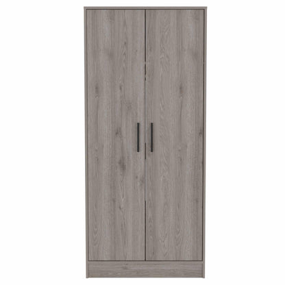 71" Light Gray Tall Two Door Closet - FurniFindUSA