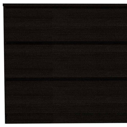 60" Black Wood Six Drawer Double Dresser
