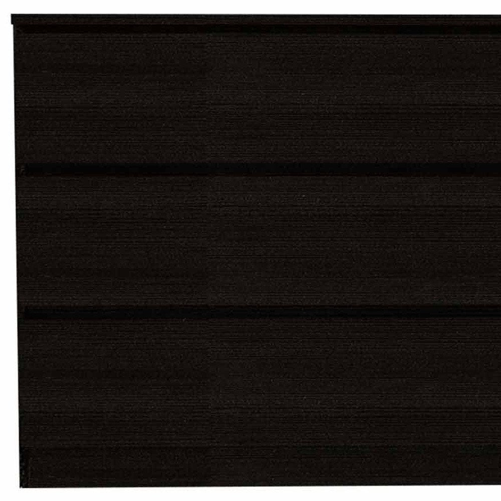60" Black Six Drawer Double Dresser — view 2