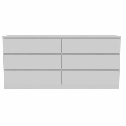 60" White Wood Six Drawer Double Dresser HomeRoots