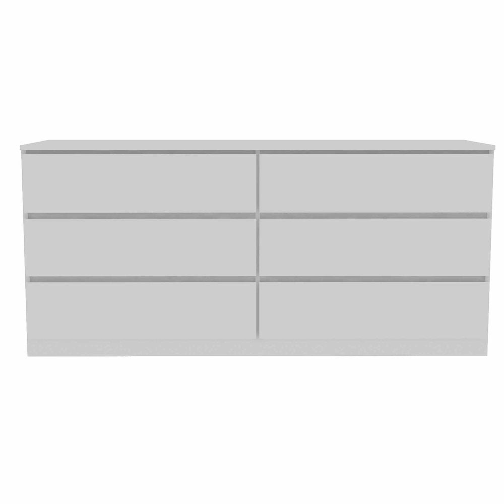 60" White Wood Six Drawer Double Dresser HomeRoots