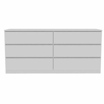 60" White Wood Six Drawer Double Dresser HomeRoots