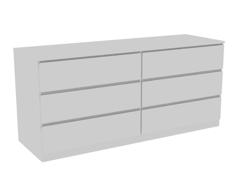 60" White Wood Six Drawer Double Dresser HomeRoots