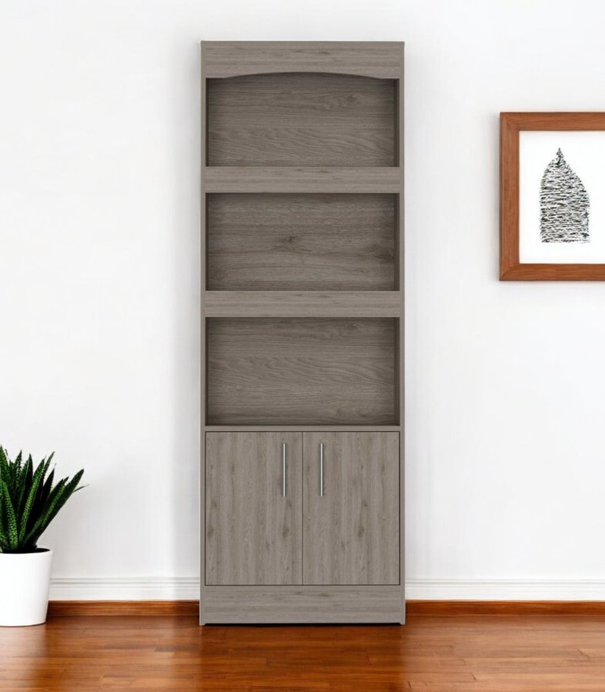 71" Three Tier Bookcase with Two doors — view 6