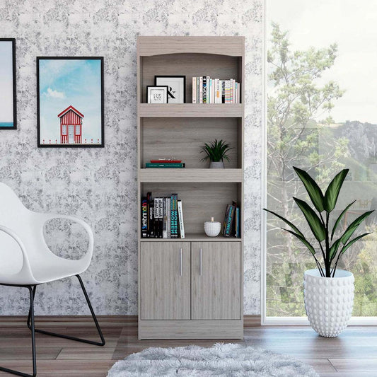 71" Three Tier Bookcase with Two doors HomeRoots