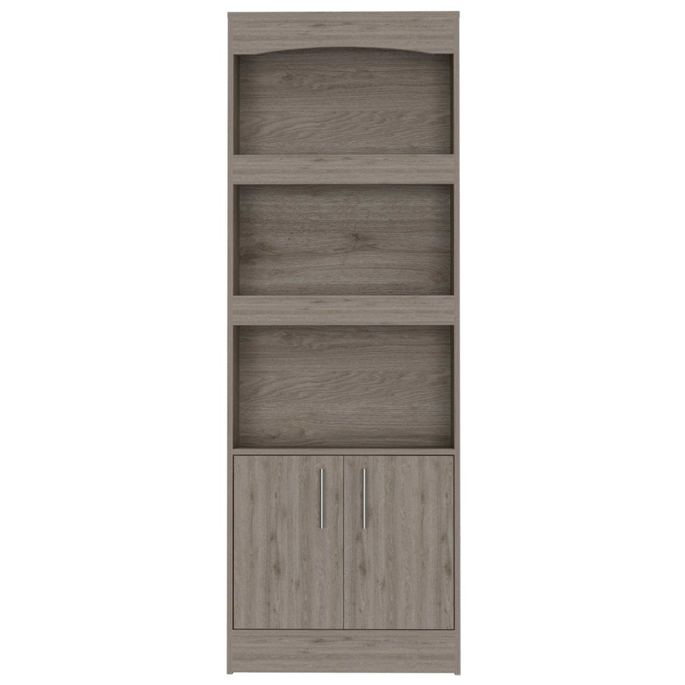 71" Three Tier Bookcase with Two doors HomeRoots