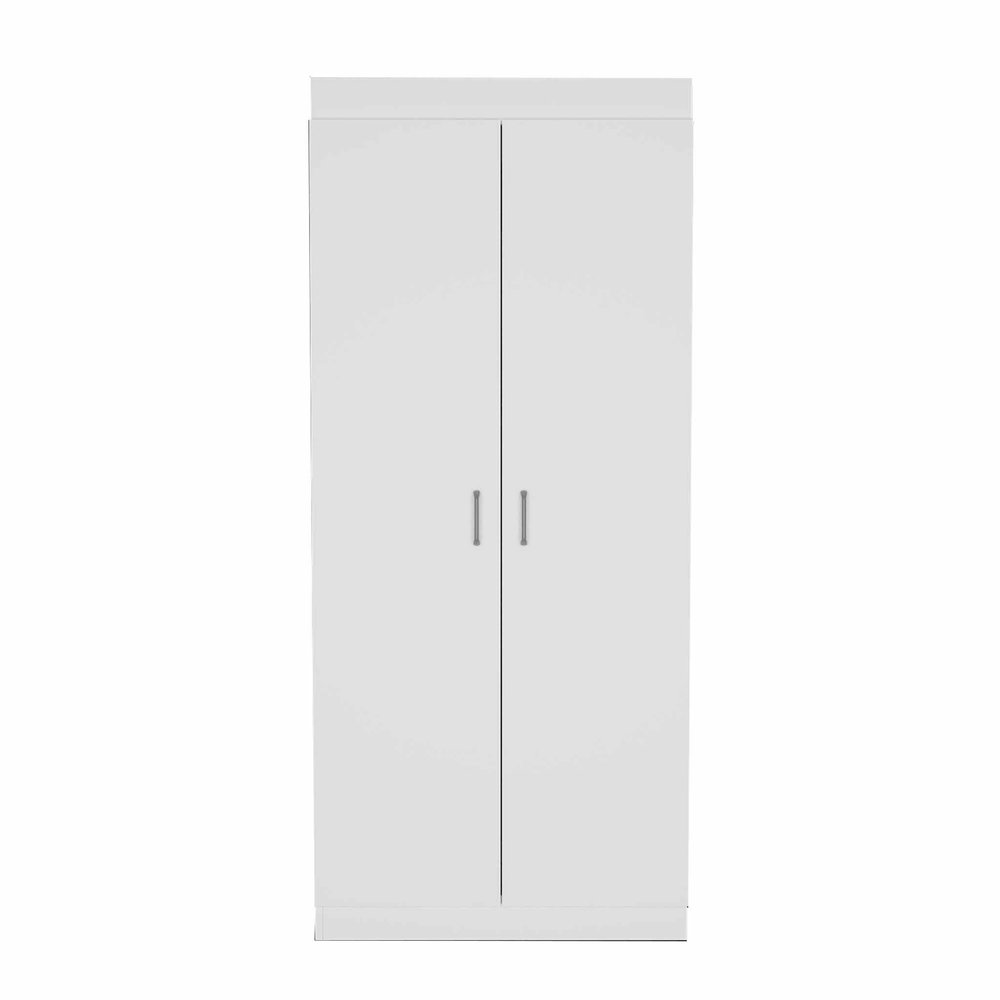 63” Classic White Pantry Cabinet with Two Full Size Doors HomeRoots
