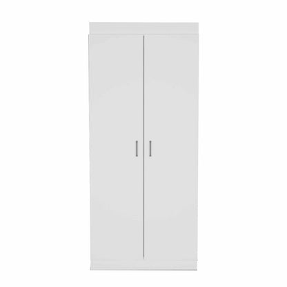 63” Classic White Pantry Cabinet with Two Full Size Doors HomeRoots