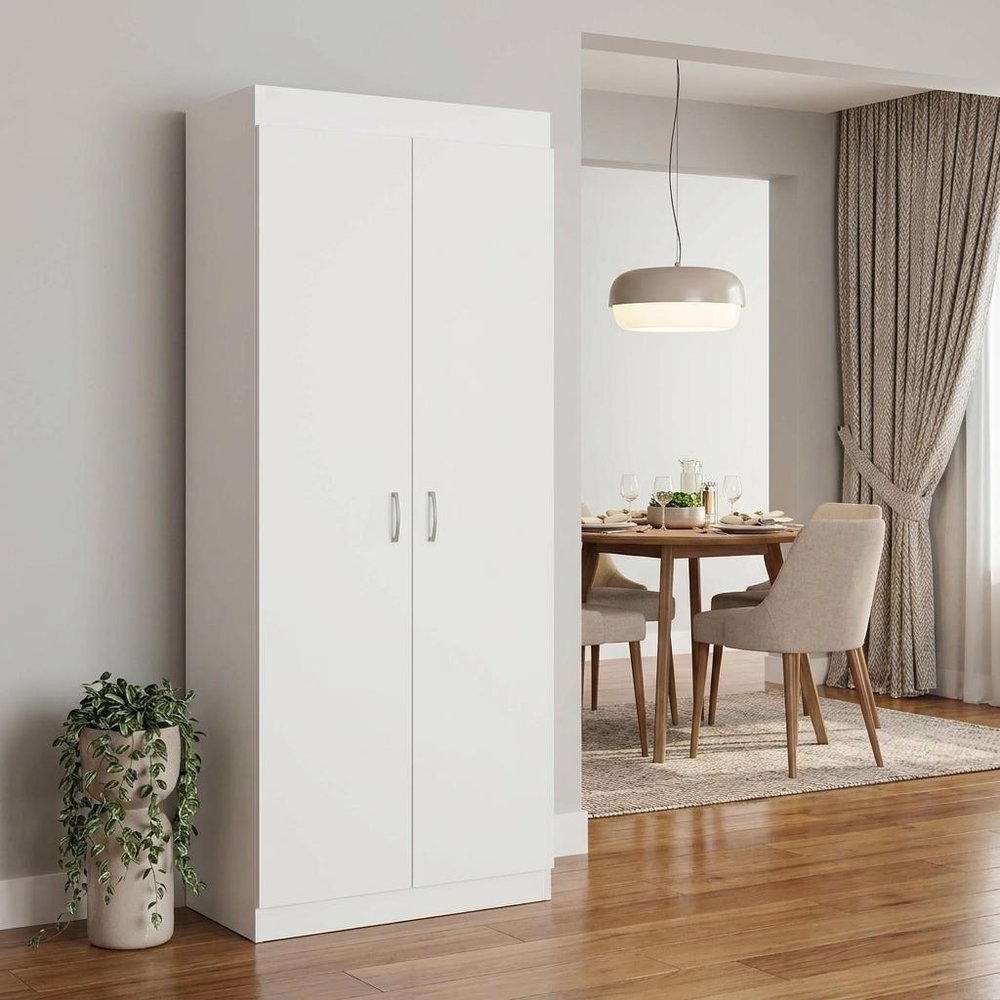 63" White Wood Pantry Or Storage Closet — view 6