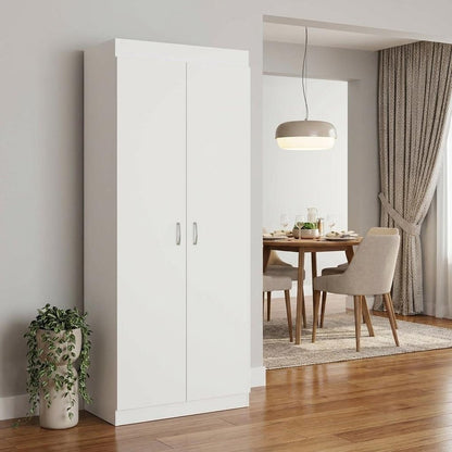 63" White Wood Pantry Or Storage Closet HomeRoots