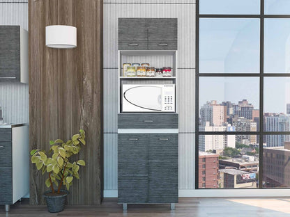 79" Gray Pantry Cabinet with Three Storage Shelves HomeRoots