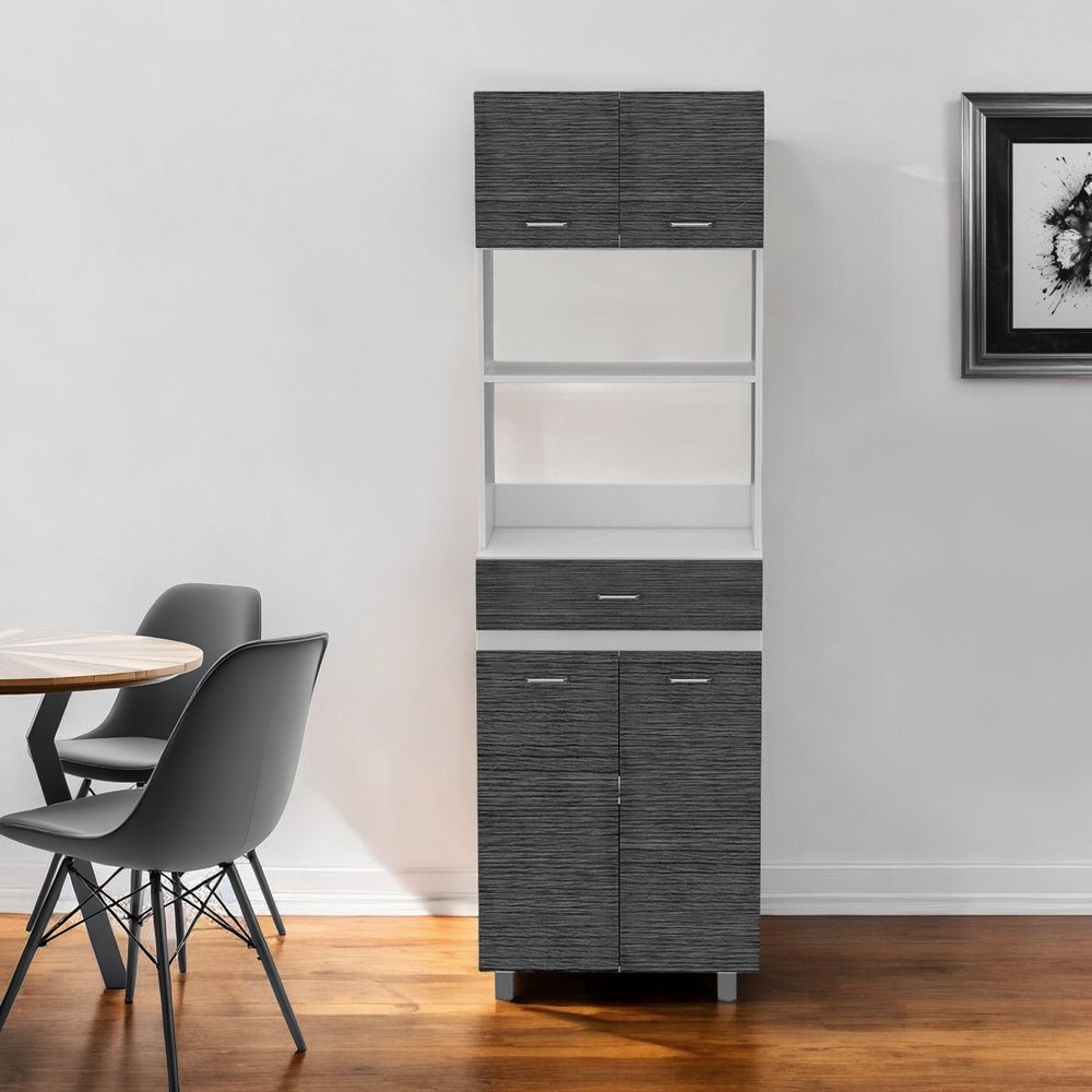 79" Gray Pantry Cabinet with Three Storage Shelves HomeRoots