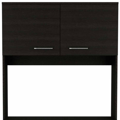 71" Modern Black Pantry Cabinet with Three Storage Shelves