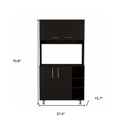 71" Black Wood Pantry Or Storage Closet HomeRoots