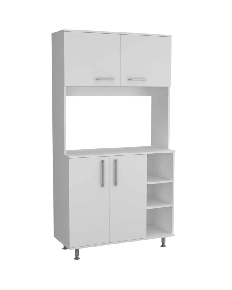71" Modern White Pantry Cabinet with Five Shelves HomeRoots