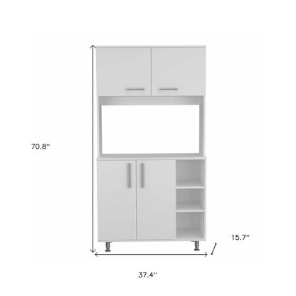 71" Modern White Pantry Cabinet with Five Shelves HomeRoots