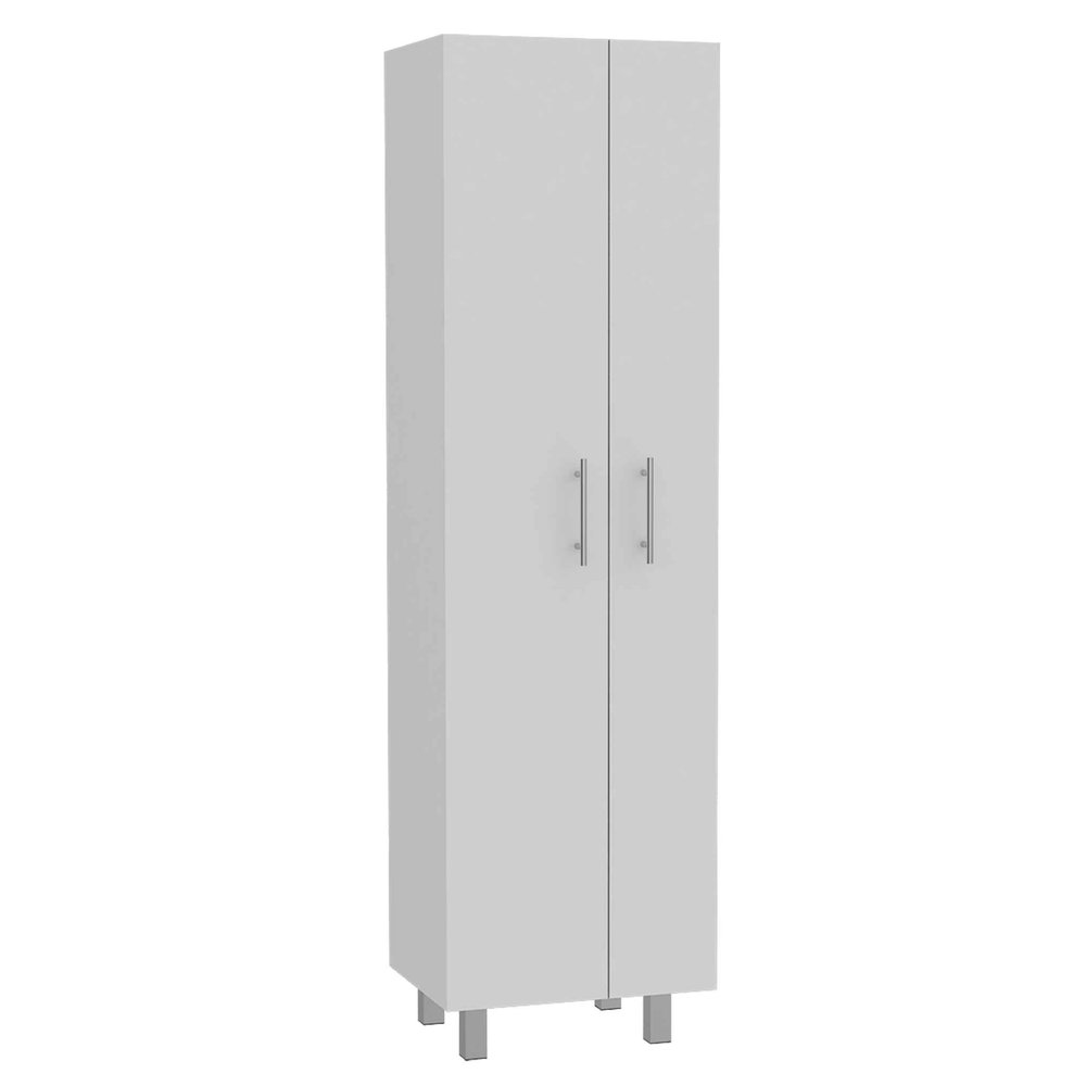 71" White Versatile Tall Pantry Cabinet with Five Shelves HomeRoots