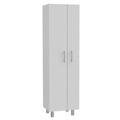 71" White Versatile Tall Pantry Cabinet with Five Shelves HomeRoots