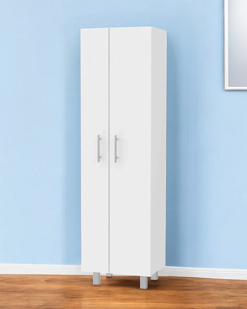 71" White Versatile Tall Pantry Cabinet with Five Shelves HomeRoots