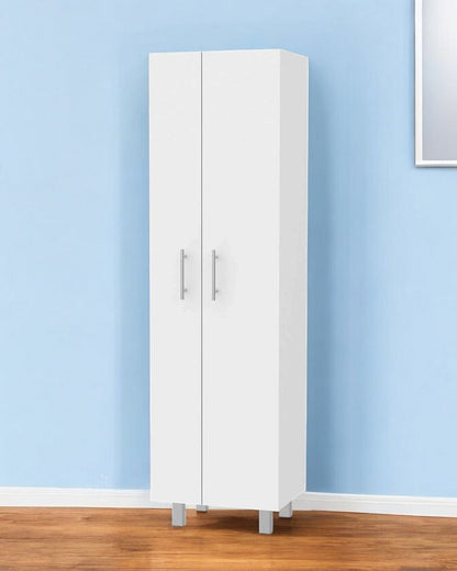 71" White Versatile Tall Pantry Cabinet with Five Shelves HomeRoots