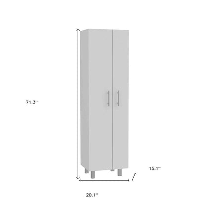 71" White Versatile Tall Pantry Cabinet with Five Shelves HomeRoots