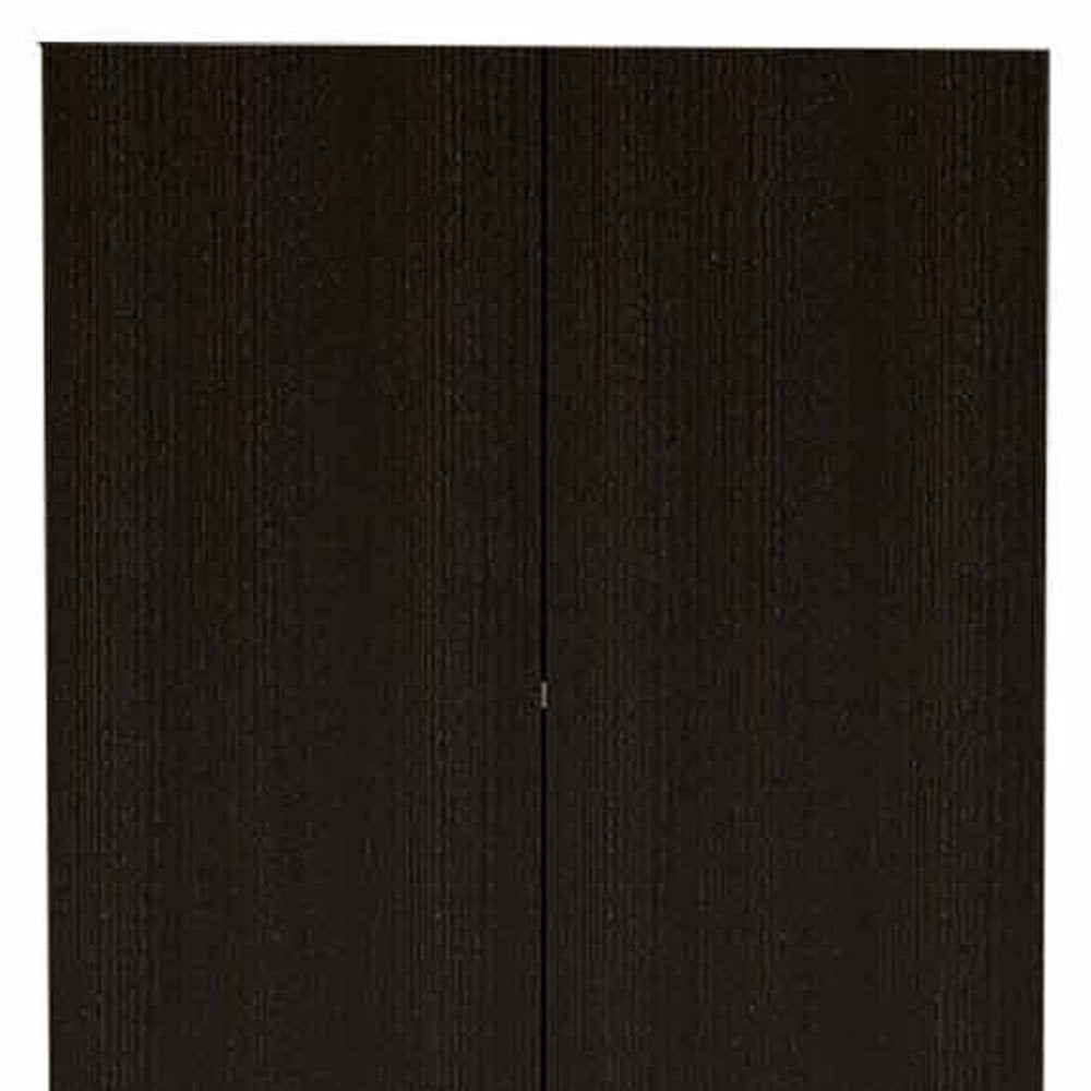 79" Modern Black Pantry Cabinet with Two Doors and Five Shelves HomeRoots