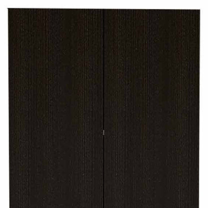 79" Modern Black Pantry Cabinet with Two Doors and Five Shelves HomeRoots