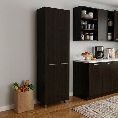 79" Black Wood Pantry Or Storage Closet HomeRoots