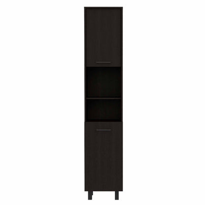 79" Modern Black Pantry Cabinet with Five Shelves