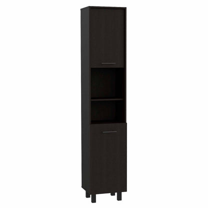 79" Black Wood Pantry Or Storage Closet
