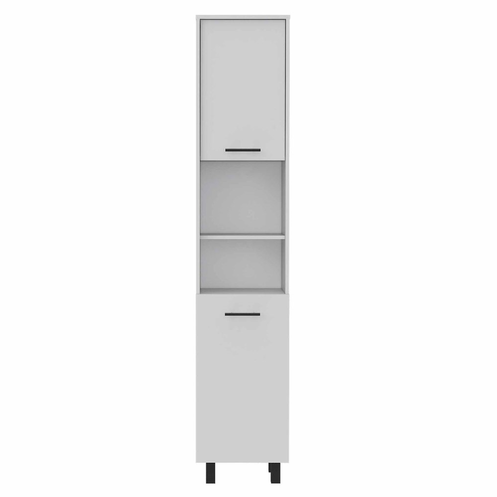 78" Modern White Pantry Cabinet with Five Shelves HomeRoots