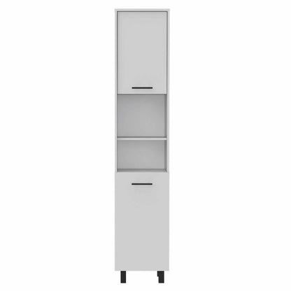 78" Modern White Pantry Cabinet with Five Shelves HomeRoots