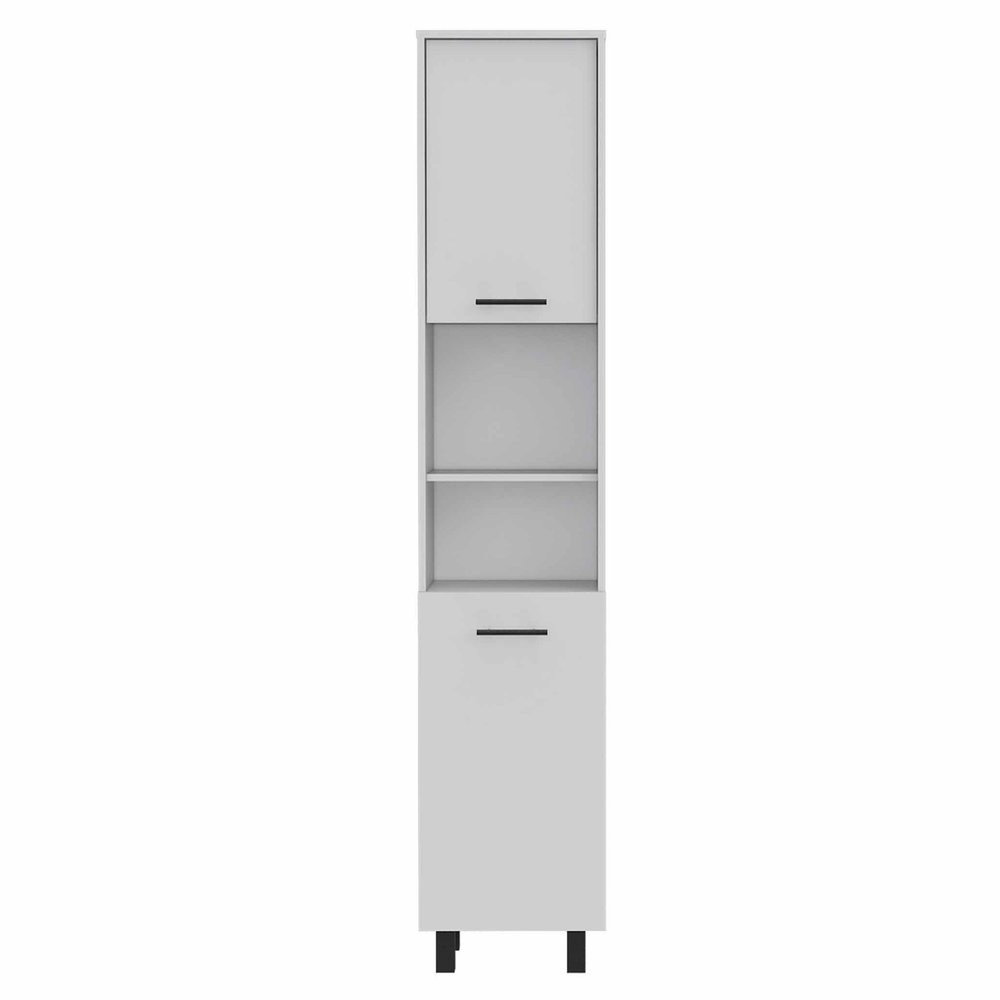 78" Modern White Pantry Cabinet with Five Shelves HomeRoots
