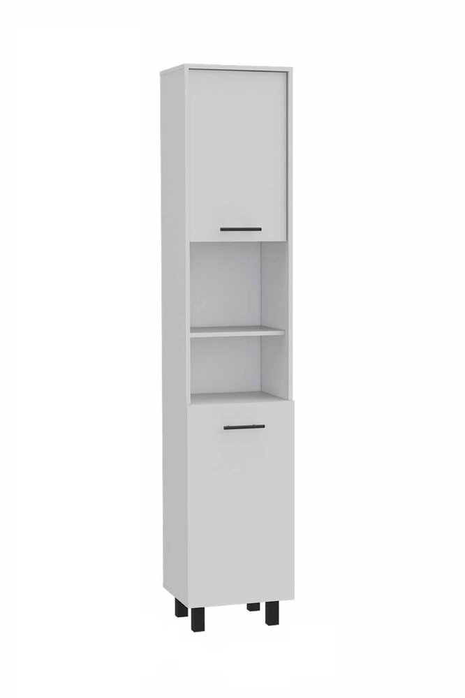 78" Modern White Pantry Cabinet with Five Shelves HomeRoots