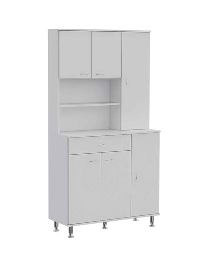 67" White Pantry Cabinet with Five Storage Shelves HomeRoots