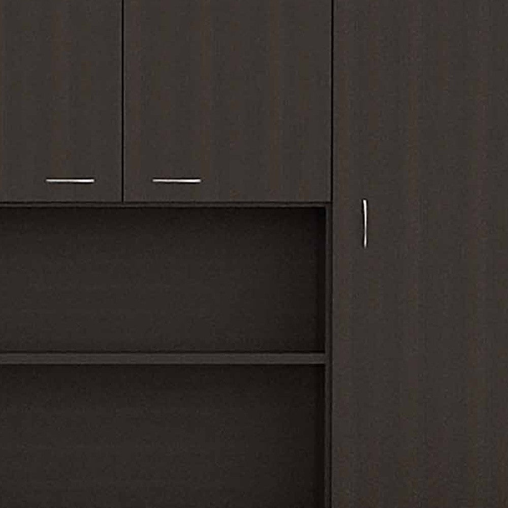 67" Modern Black Pantry Cabinet with Five Shelves