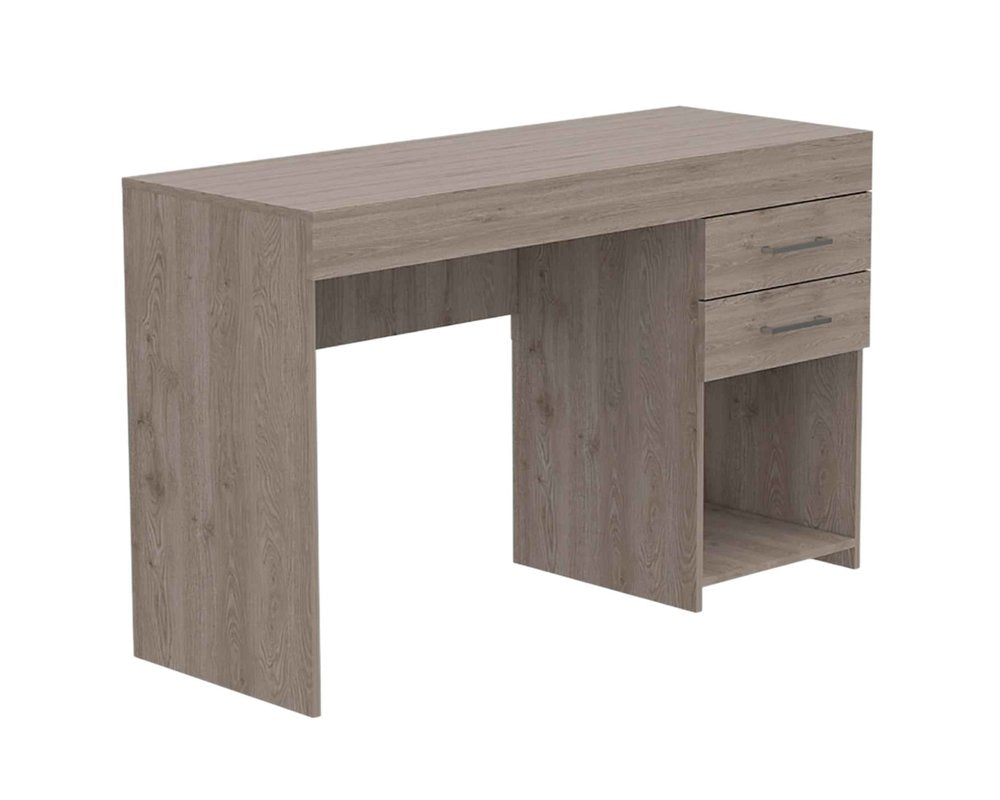 47" Light Gray Computer Desk With Two Drawers HomeRoots
