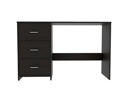 48" Black Computer Desk With Three Drawers HomeRoots