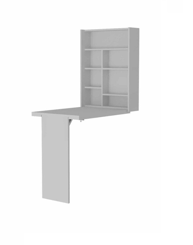 24" White Wall Mounted Writing Desk HomeRoots