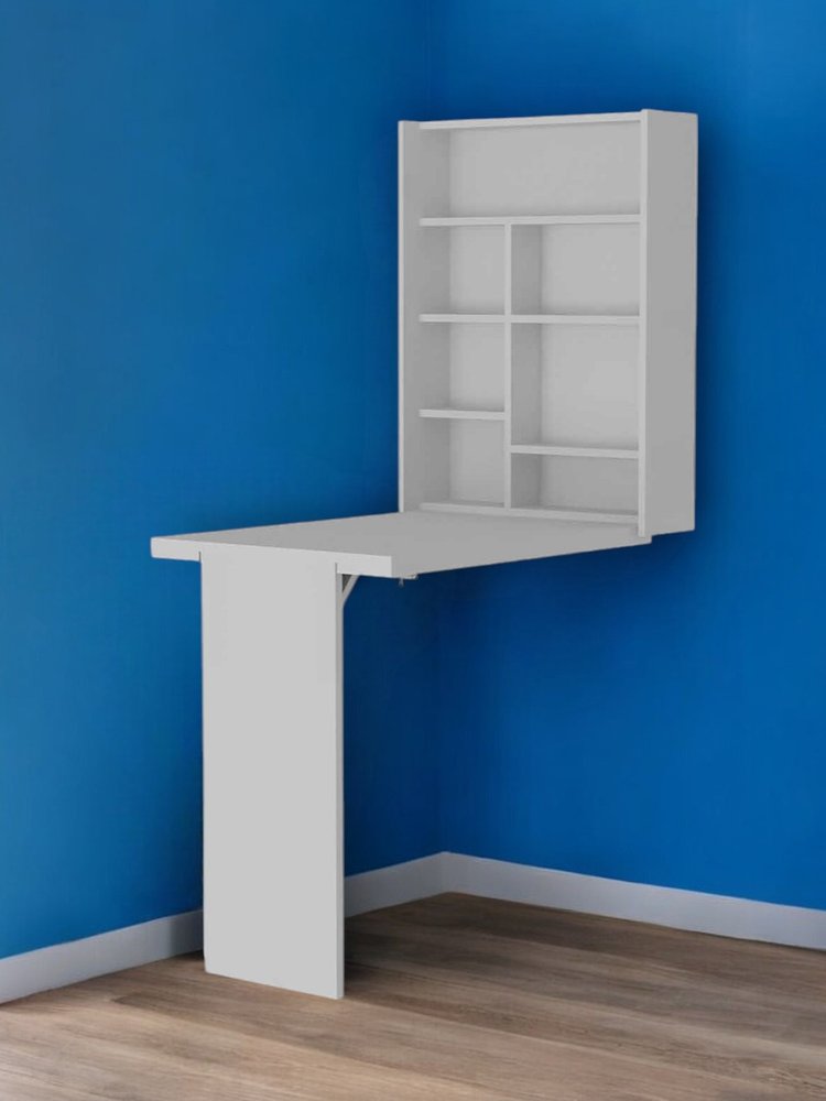 24" White Wall Mounted Writing Desk HomeRoots