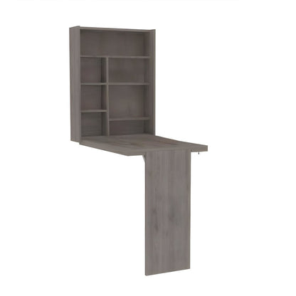 24" Light Gray Floating Desk HomeRoots