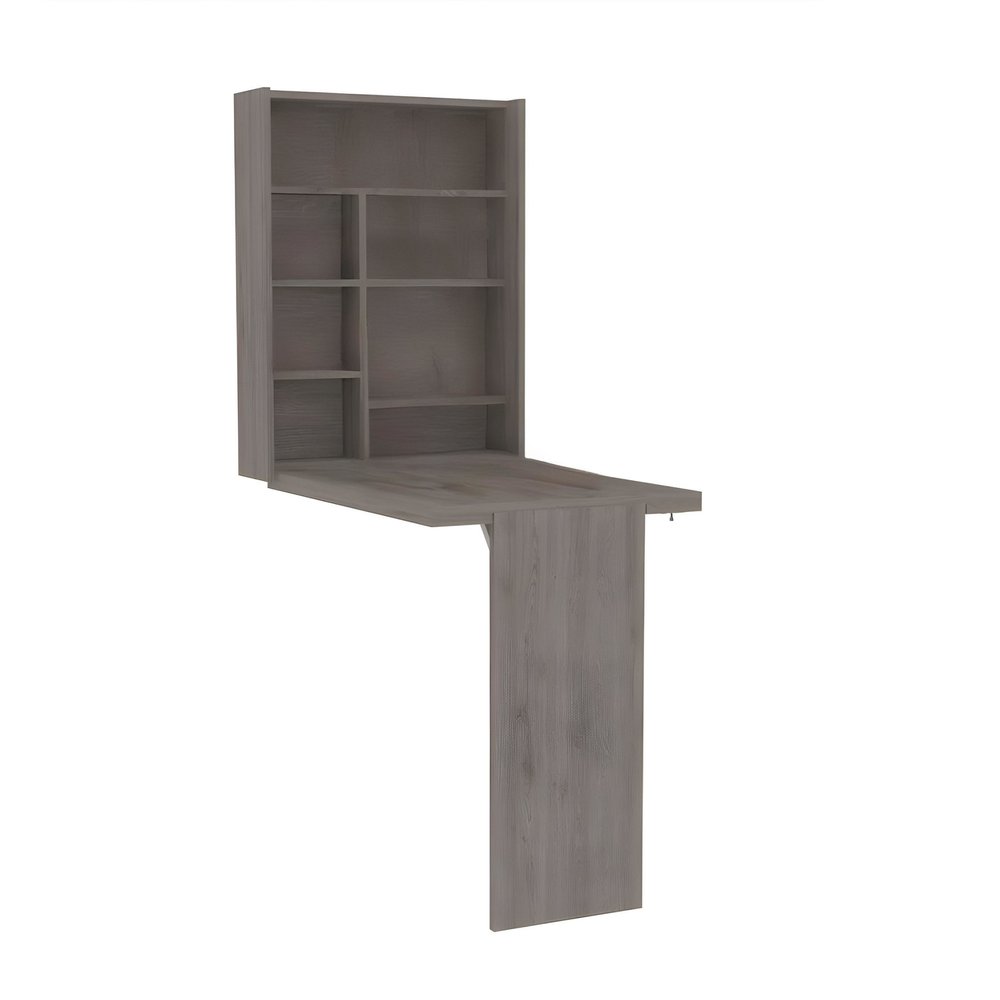 24" Light Gray Floating Desk HomeRoots