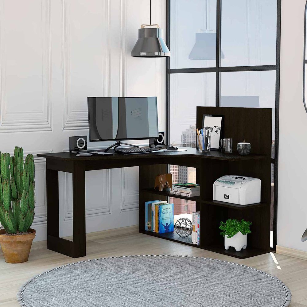 48" Black L Shape Computer Desk HomeRoots