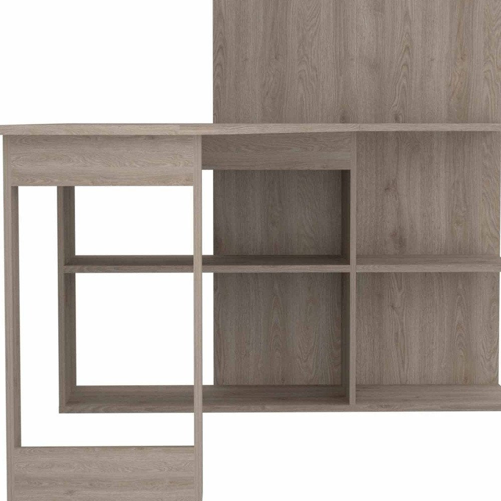 48" Light Gray L Shape Computer Desk HomeRoots