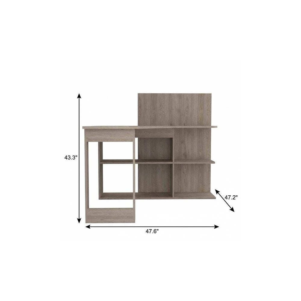 48" Light Gray L Shape Computer Desk HomeRoots