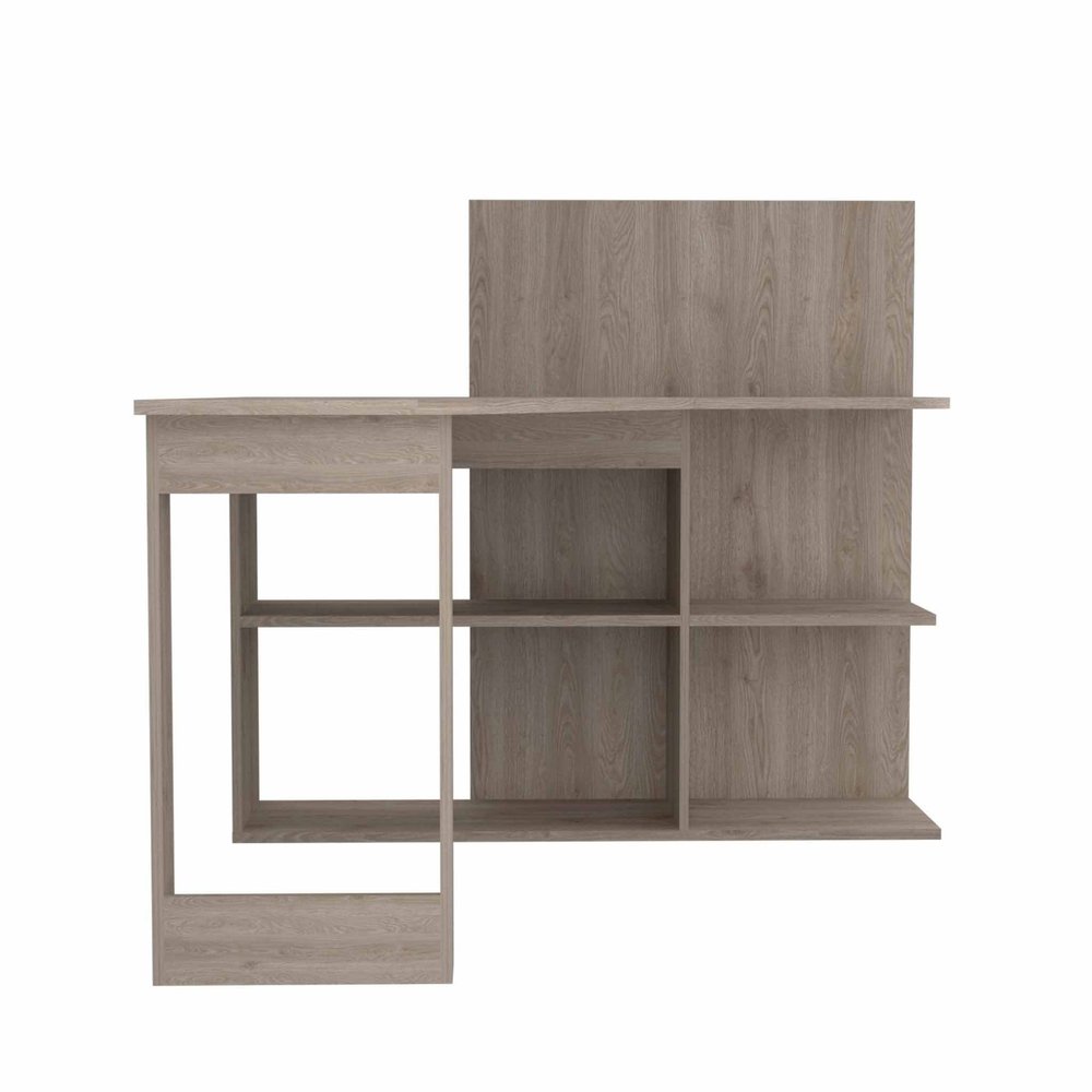 48" Light Gray L Shape Computer Desk HomeRoots